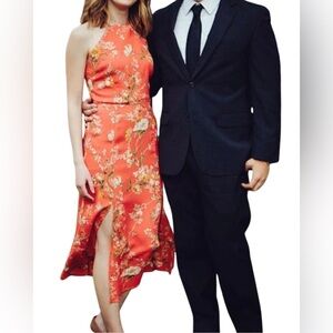 Topshop Red Floral Dress Size Small